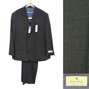 NWT Oak Hill Perfect Fit Wool Blend Charcoal 2-Piece Suit – 52R / 46x30